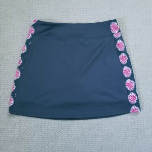 Tommy Bahama Golf Skort Floral Hawaiin Gray Pink Womens Size Small